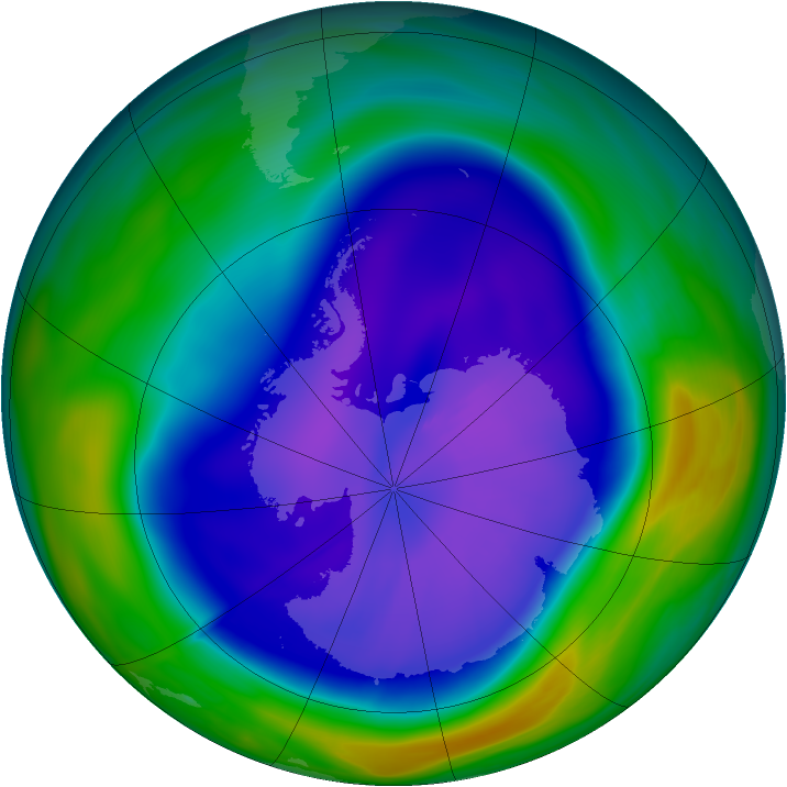 Antarctic ozone map for 20 September 2006